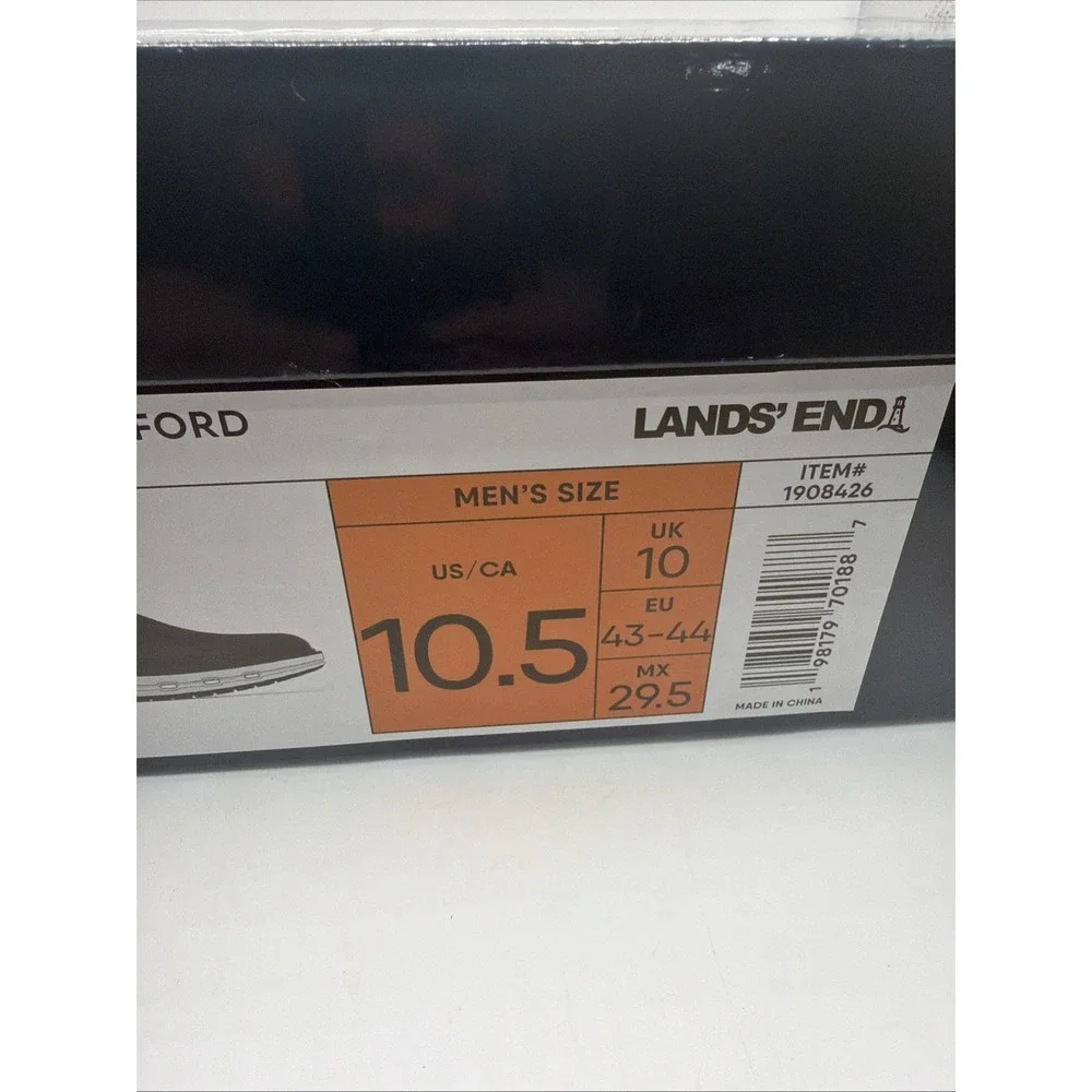 Lands' End Size 10.5 M / SPORT OXFORD / Black / Faux Leather / New Men's Shoes